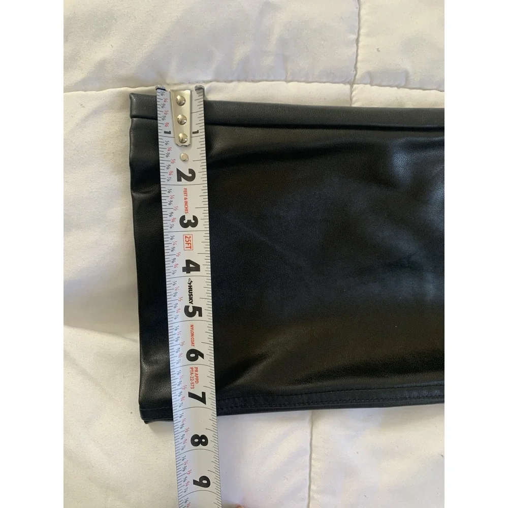 Abercrombie Fitch  Straight Ultra High Rise Curve Love 27 /4 Vegan Leather New - Picture 6 of 8